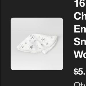 Wondershop by Target 16” faux fur mini tree skirt - embroidered sequin snowflake